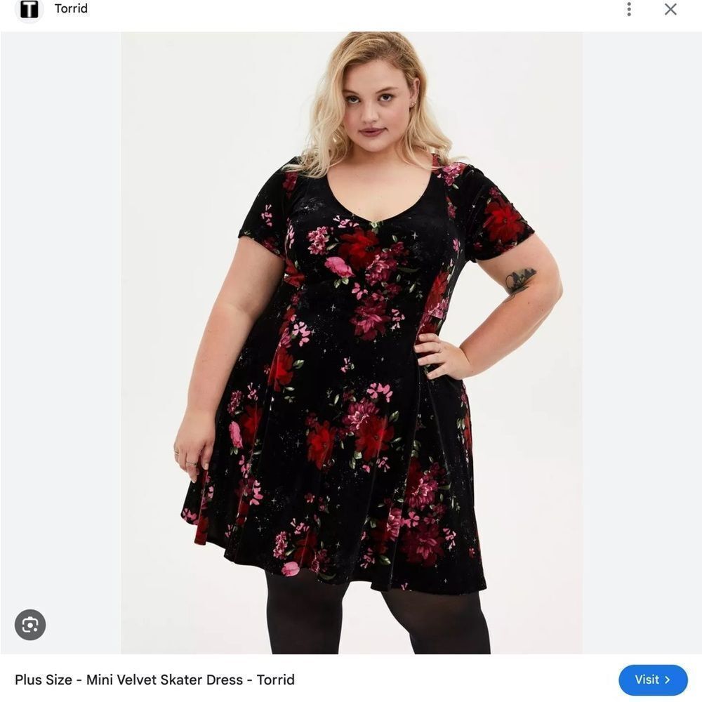 TORRID MINI VELVET SKATER DRESS IN EMERALD GREEN
